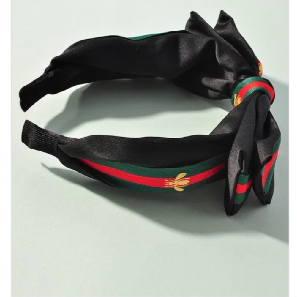 NOIR ICONIC INSPIRED BUMBLE BEE STRIPE HEADBAND RED BLACK GREEN WITH GOLD NWT